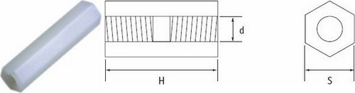 Hexagonal Female/Female Supports